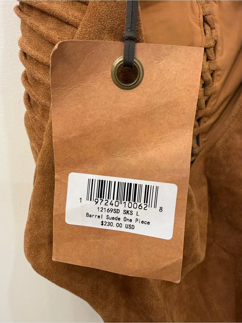Frankie’s Bikinis x Bella Hadid Suede One Piece Swimsuit Bodysuit